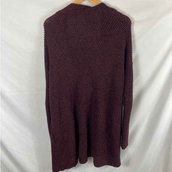 Athleta Chevron Shaker Stitch Wrap, Bell Burgundy Size Medium - Picture 8 of 9